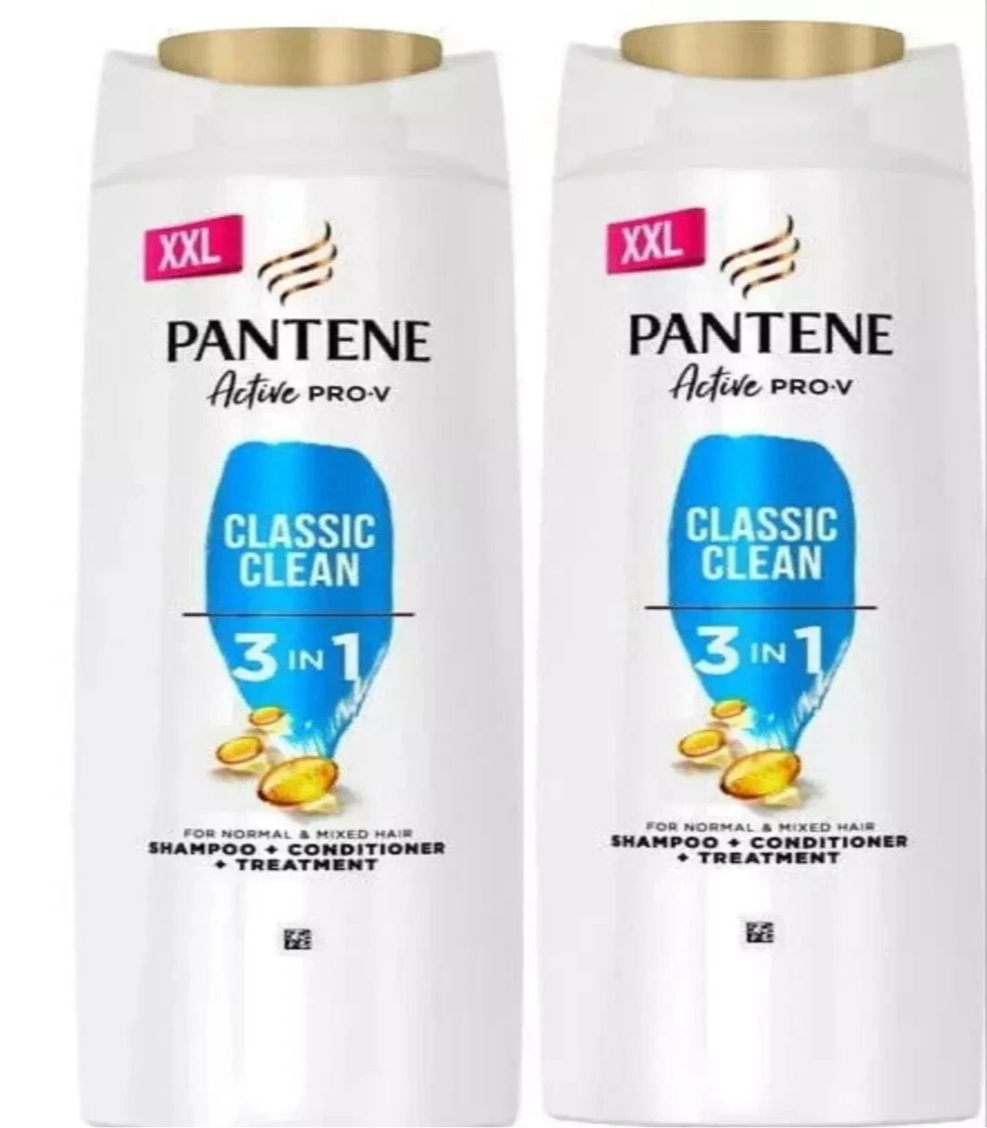 2x Pantene Active Pro-V Classic Clean 3 In 1 Shampoo 600ml