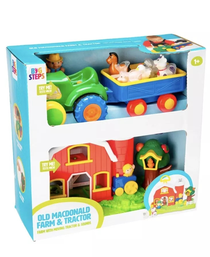 Big Steps Old MacDonald Farm & Tractor Playset 1+