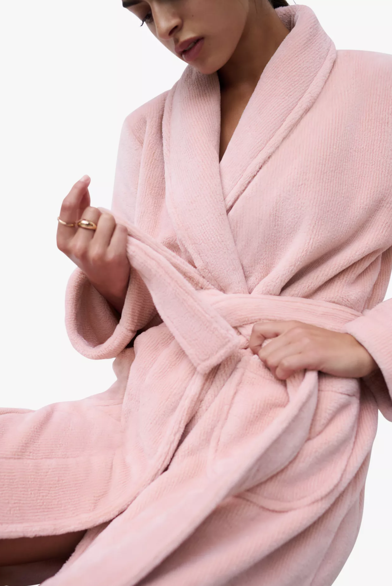 Teddy Soft Feel Dressing Gown, Authenic Pink Size L