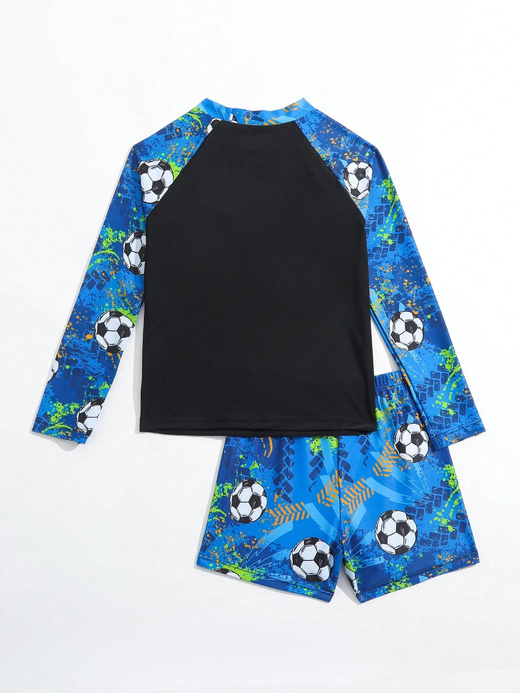 SHEIN Young Boys Football Print Beach Swimsuit Size 6 Years