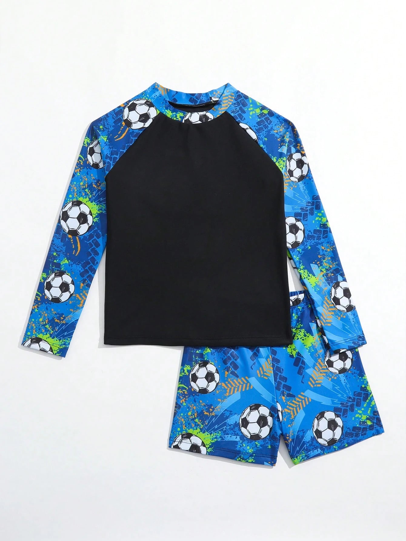 SHEIN Young Boys Football Print Beach Swimsuit Size 6 Years