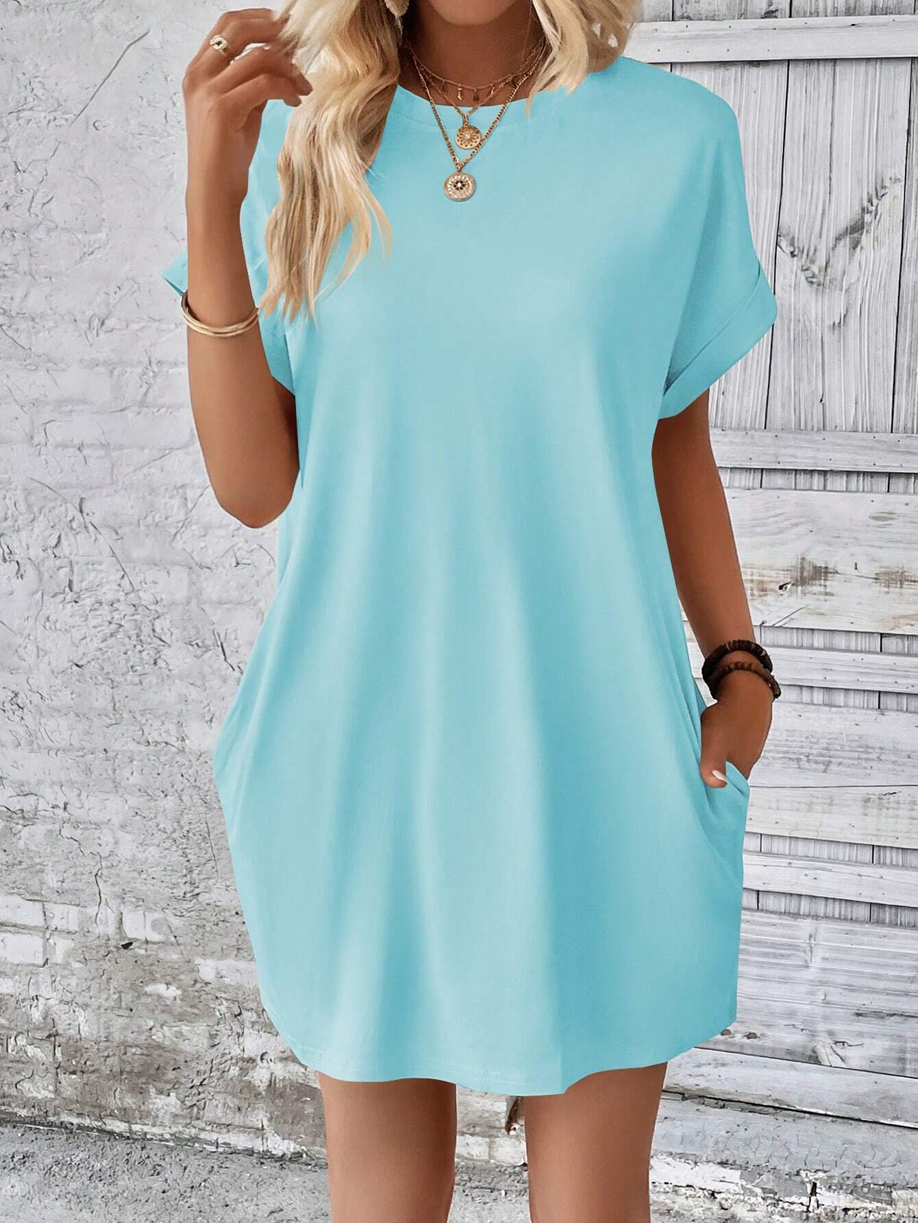 SHEIN Round Neck Batwing Sleeve Dress Size 16 (XL)