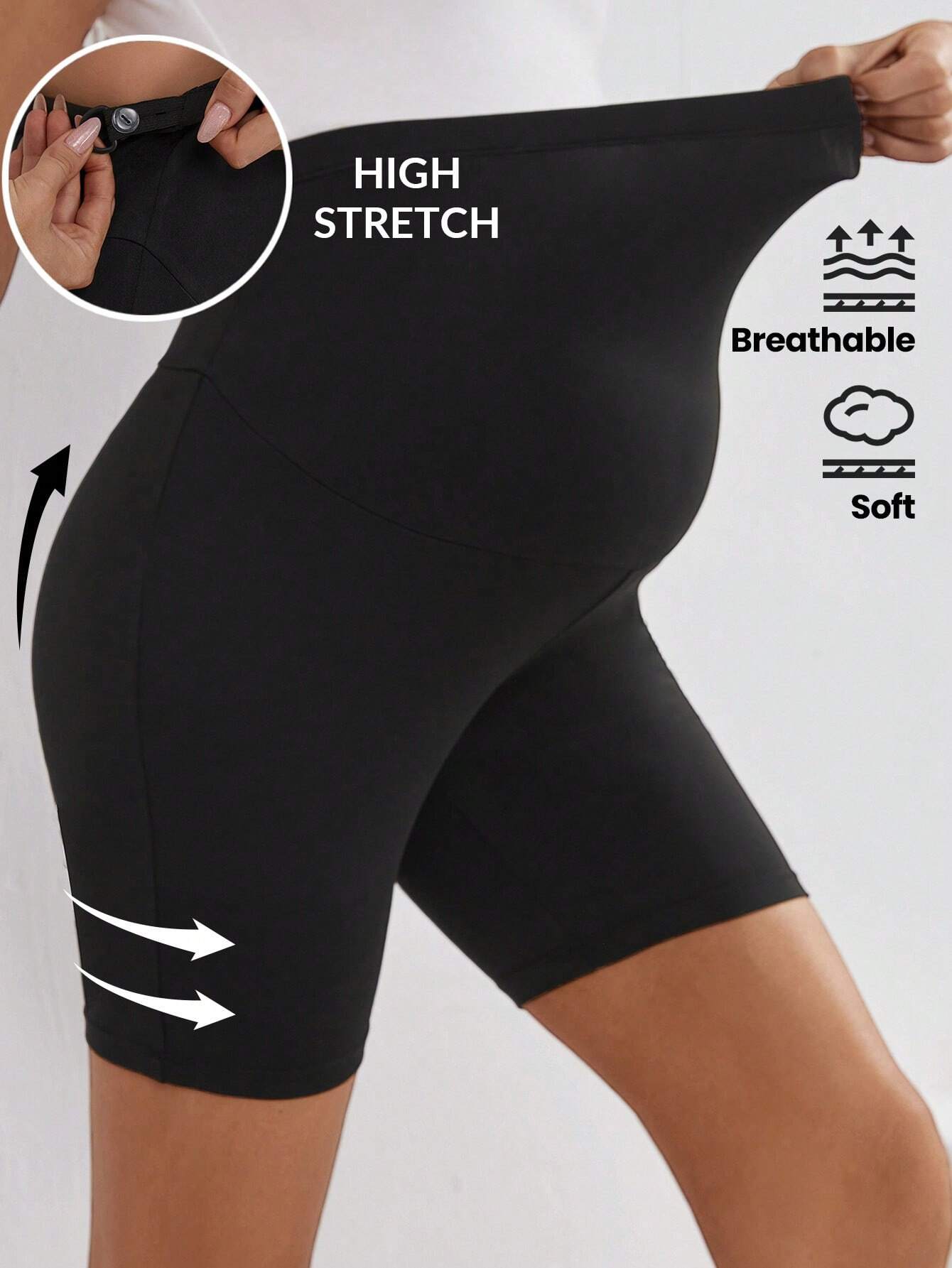 SHEIN Black Maternity Cycling Shorts Size M