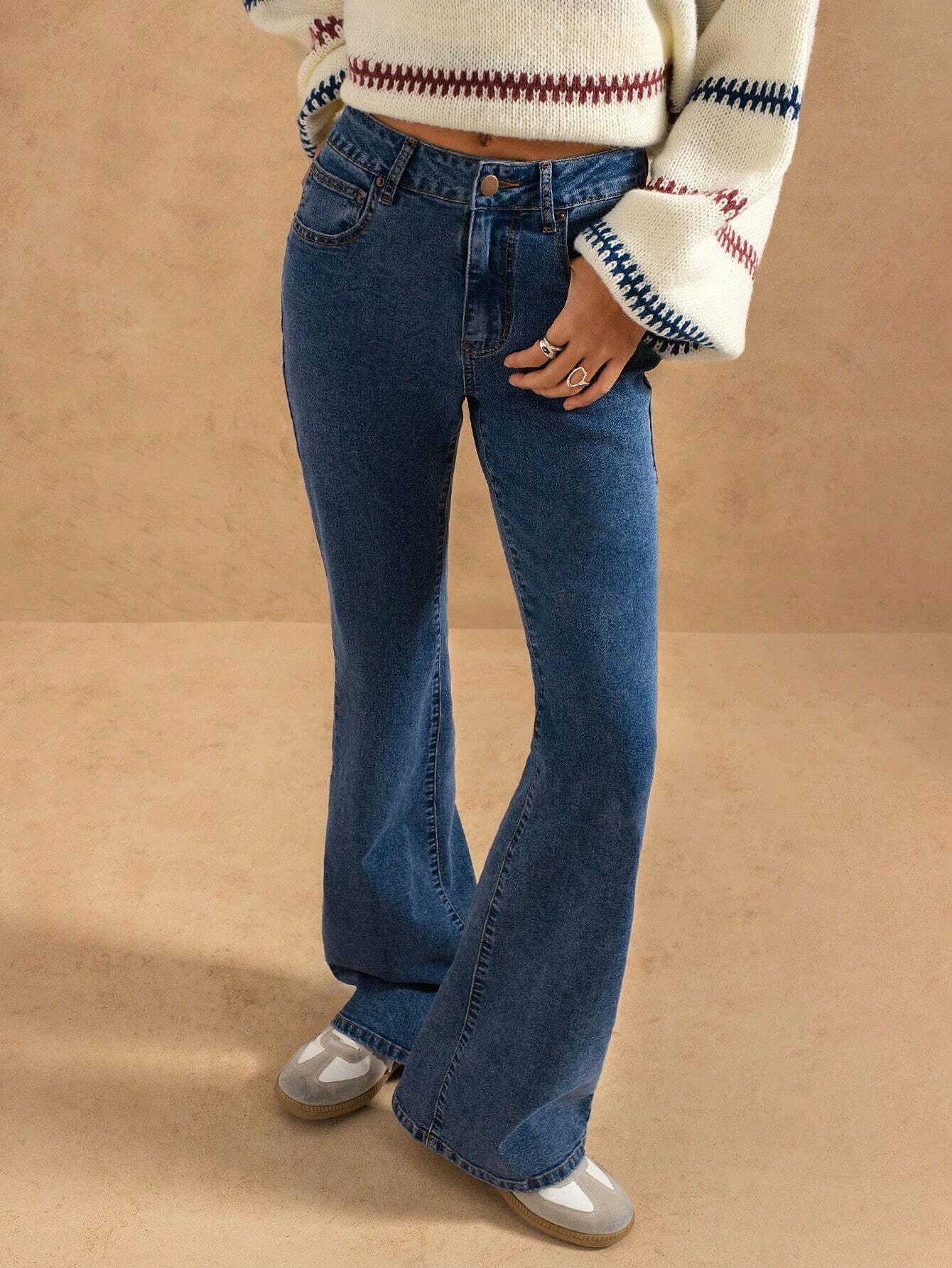 Forever 21 SHEIN Blue Flared Stretch Denim Jeans Size 6 (26)