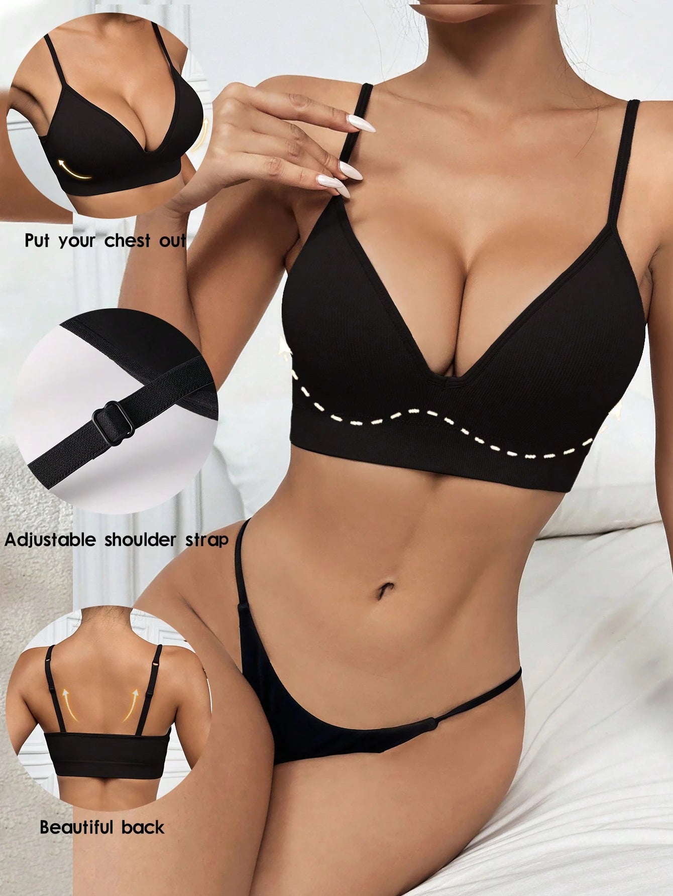 SHEIN Seamless Wireless Padded Push Up Sports Bra Size 38D