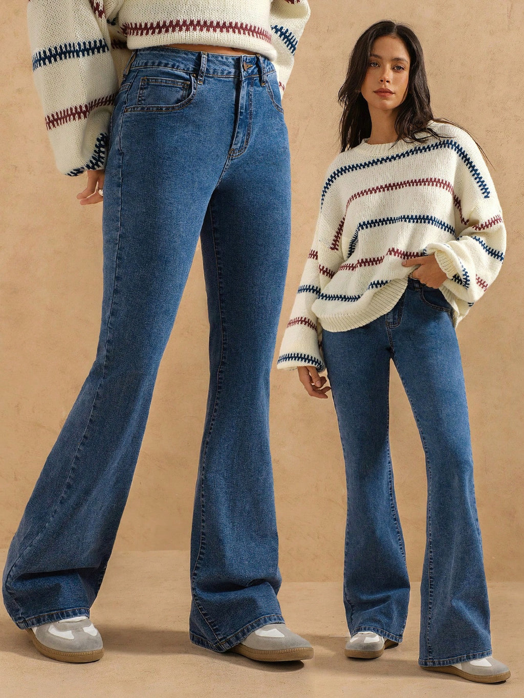 Forever 21 SHEIN Blue Flared Stretch Denim Jeans Size 6 (26)