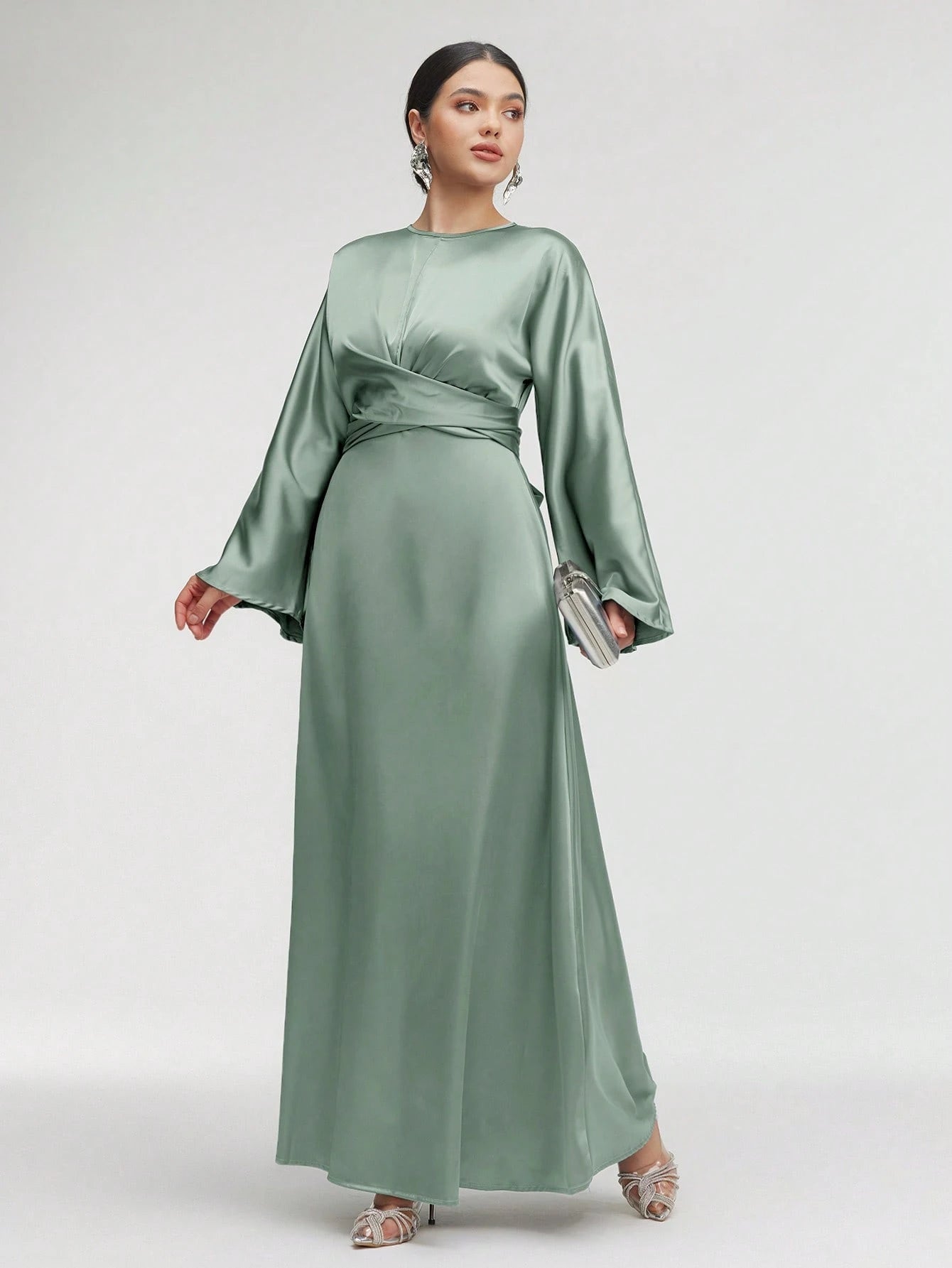 SHEIN Satin Finish Maxi Dress Size 8 (S)