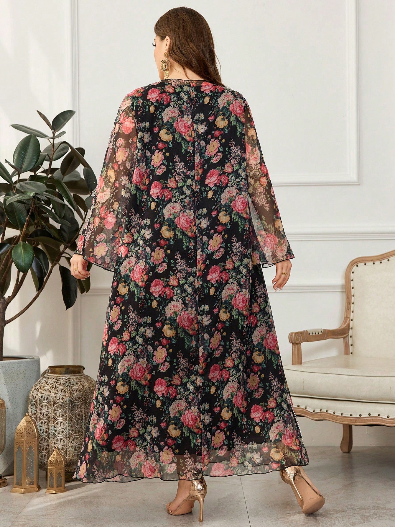 SHEIN Floral Loose Dress Size 22 (3XL)