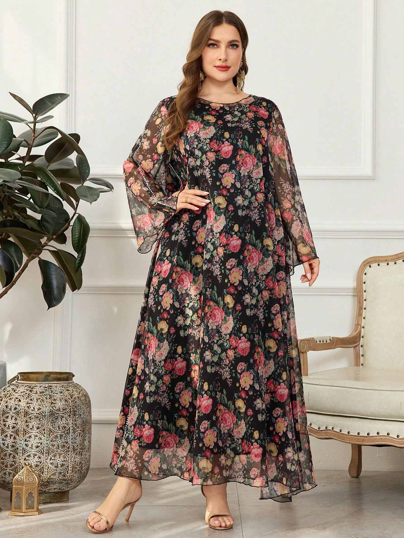 SHEIN Floral Loose Dress Size 22 (3XL)