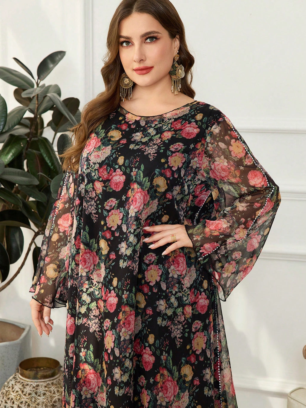 SHEIN Floral Loose Dress Size 22 (3XL)