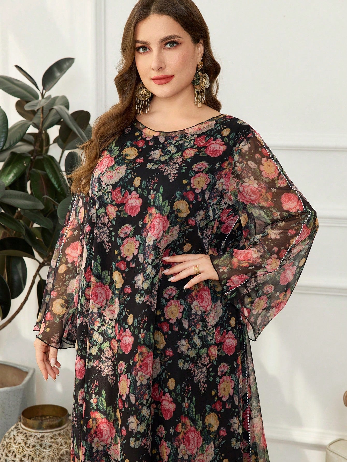 SHEIN Floral Loose Dress Size 22 (3XL)