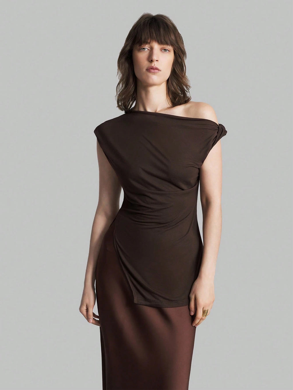 SHEIN Asymmetric Pleated Blouse Size 12/14 (L)
