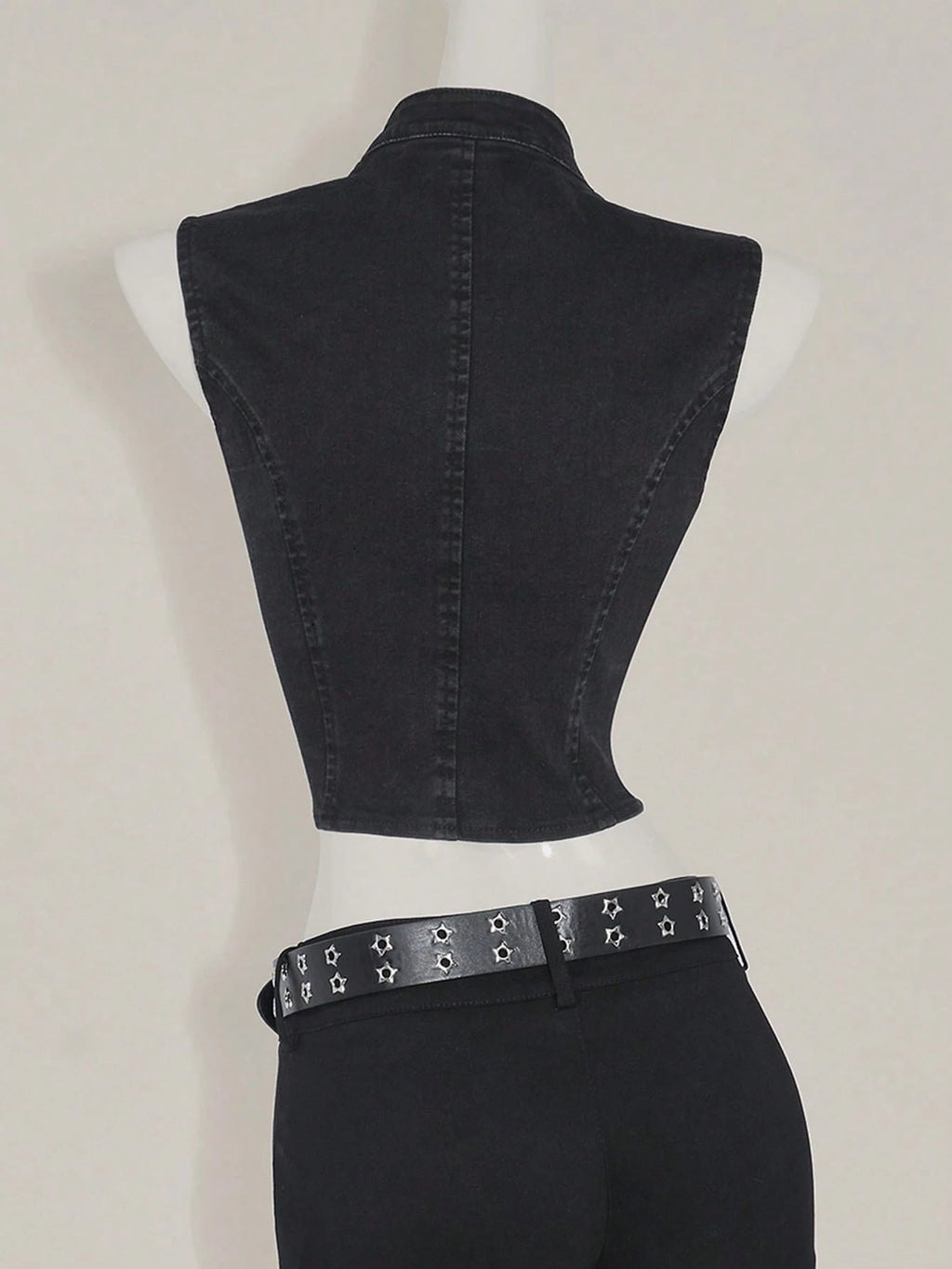 SHEIN Sleeveless Denim Tie-Front Crop Top Size 10 (M)