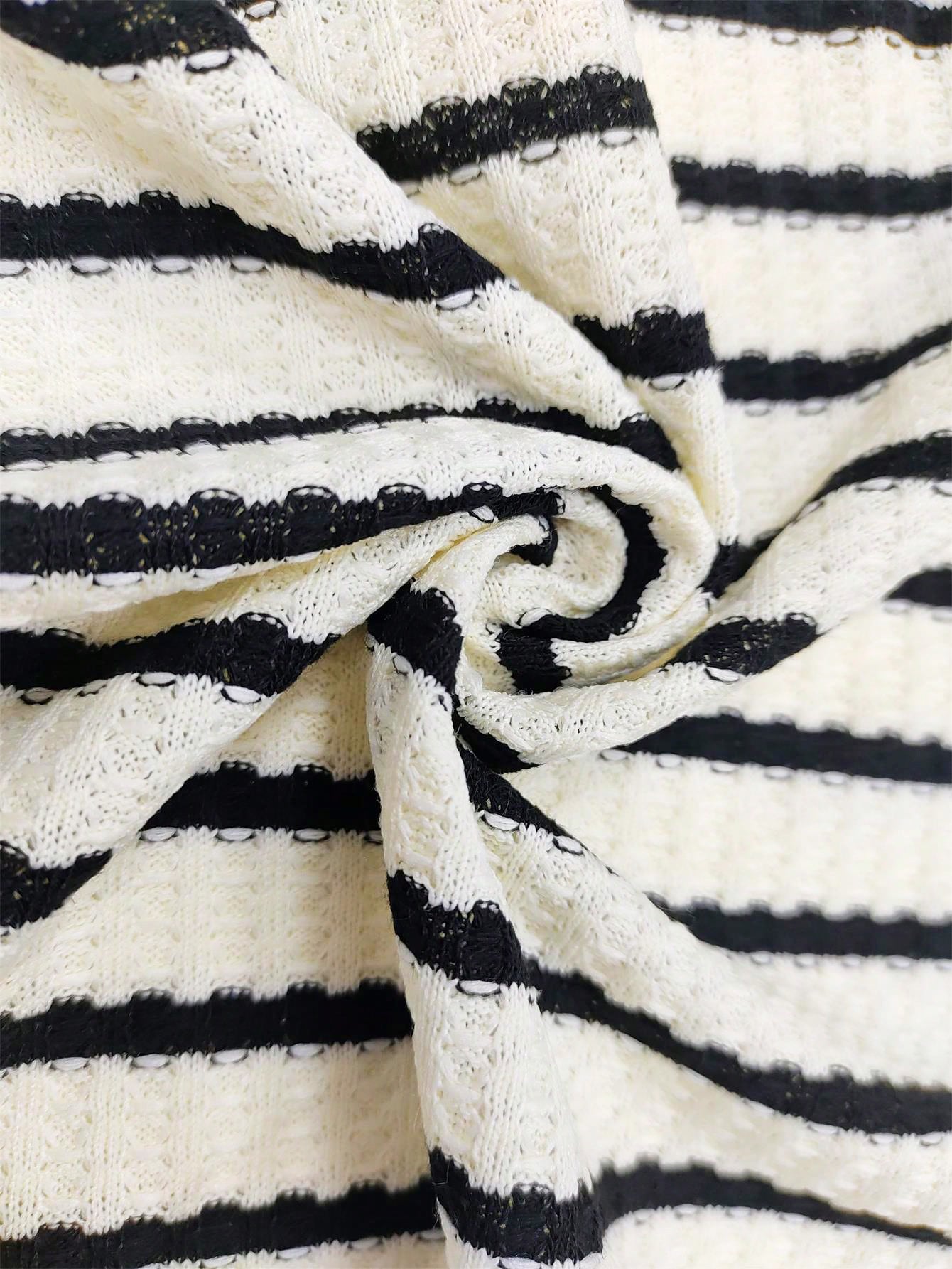 SHEIN Casual Knitted Striped Short Sleeve Top & Shorts Set Size 18 (1XL)