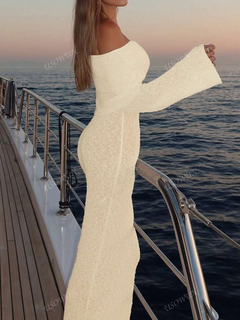 SHEIN Summer Beach Long Sleeve Sheer Dress Size L