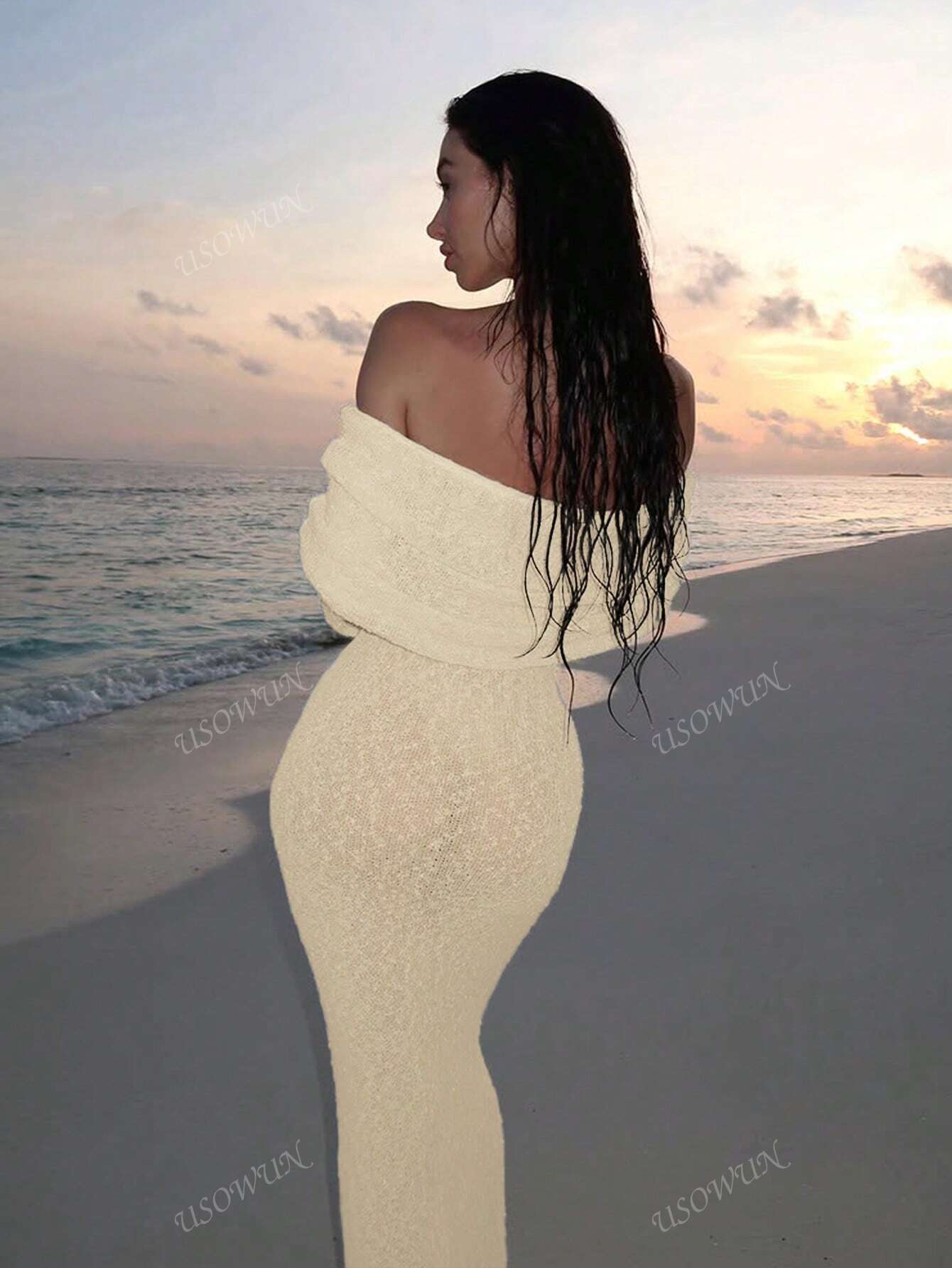 SHEIN Summer Beach Long Sleeve Sheer Dress Size L