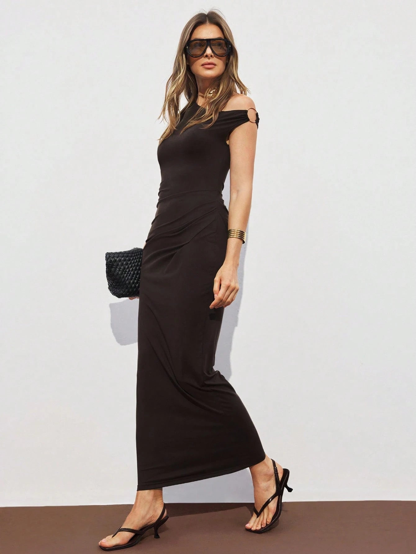 SHEIN Elegant Asymmetric Maxi Dress Size 10 (M)