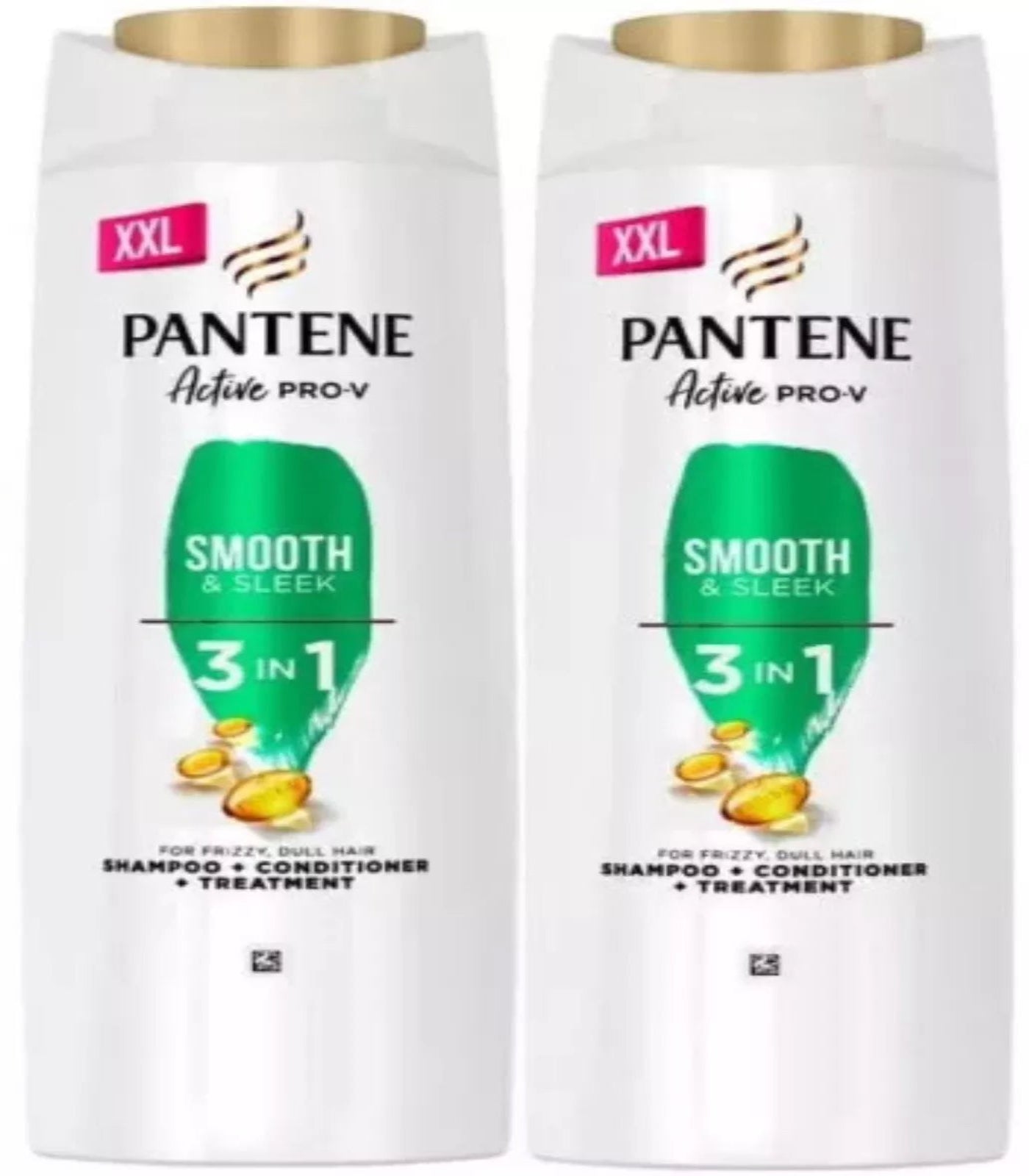 Pantene Active Pro-V Smooth & Sleek 3 In 1 Shampoo, Conditioner & Treatment 600ml (2 Pack)