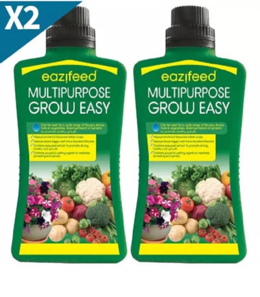2x Eazifeed Multipurpose Grow Easy Plant Food 500ml