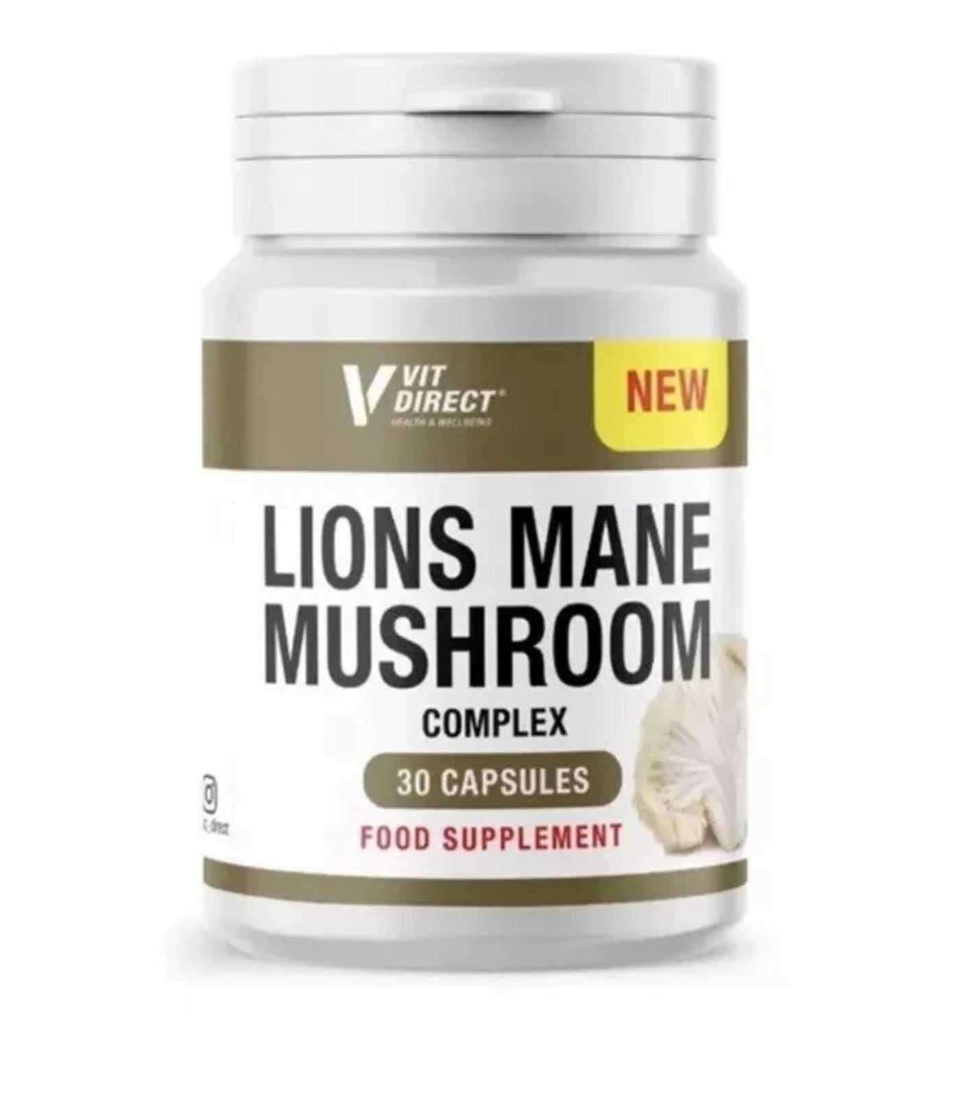 Vit Direct Lion’s Mane Mushroom Complex 1500mg 30 Capsules (2 Pack)