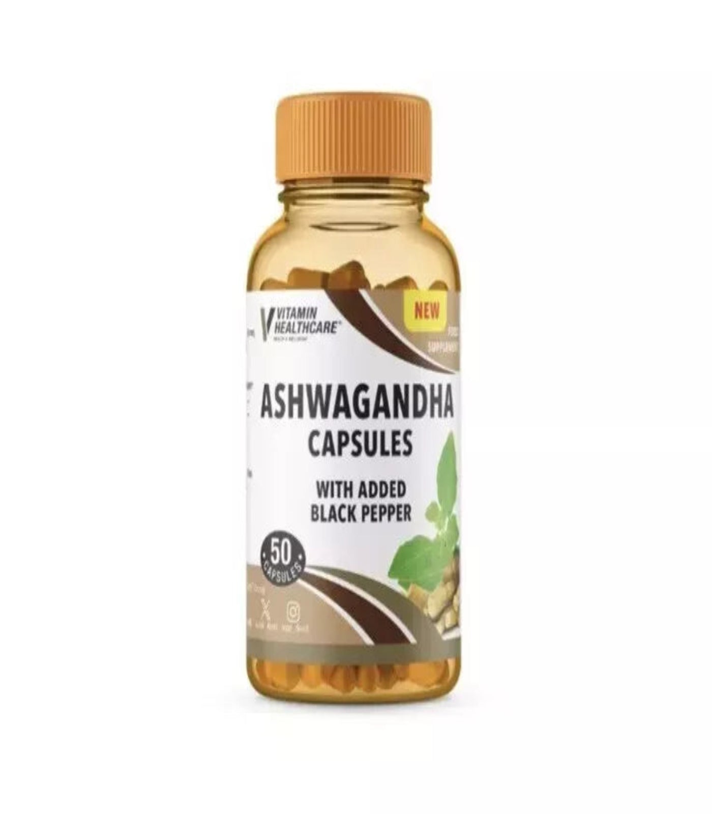 Vitamin Healthcare Ashwagandha 300mg Capsules & Black Pepper Food Supplement (2 Pack)