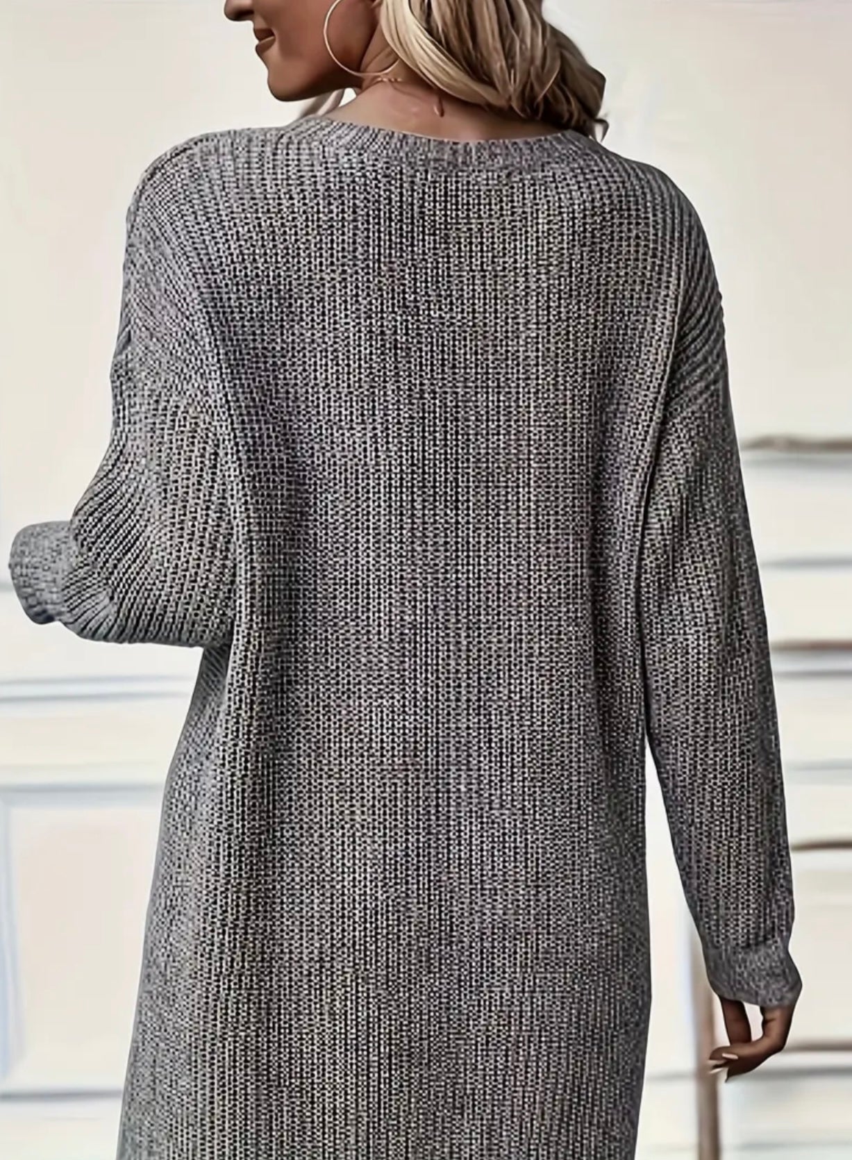 Grey Jumper Sweater Dress Size L (12/14)