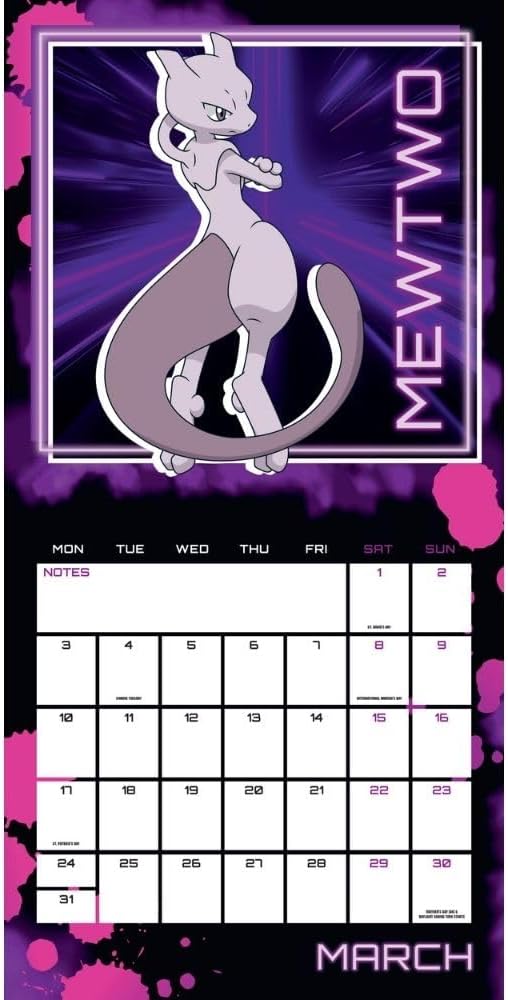 2025 Calendar Pokemon Month to View Square Calendar