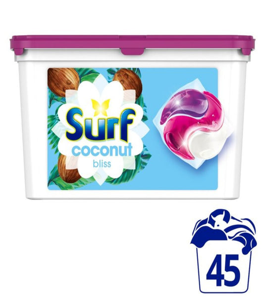 Surf Washing Capsules Coconut Bliss 3 in 1 Capsules 45 Washes