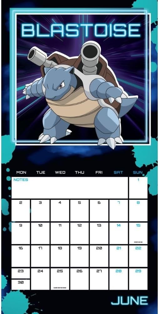 2025 Calendar Pokemon Month to View Square Calendar