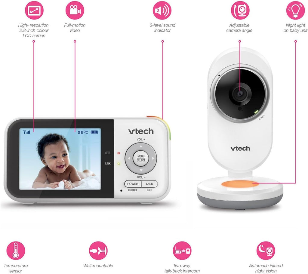 VTech Full 2.8inch Colour Video Baby Monitor Night Light