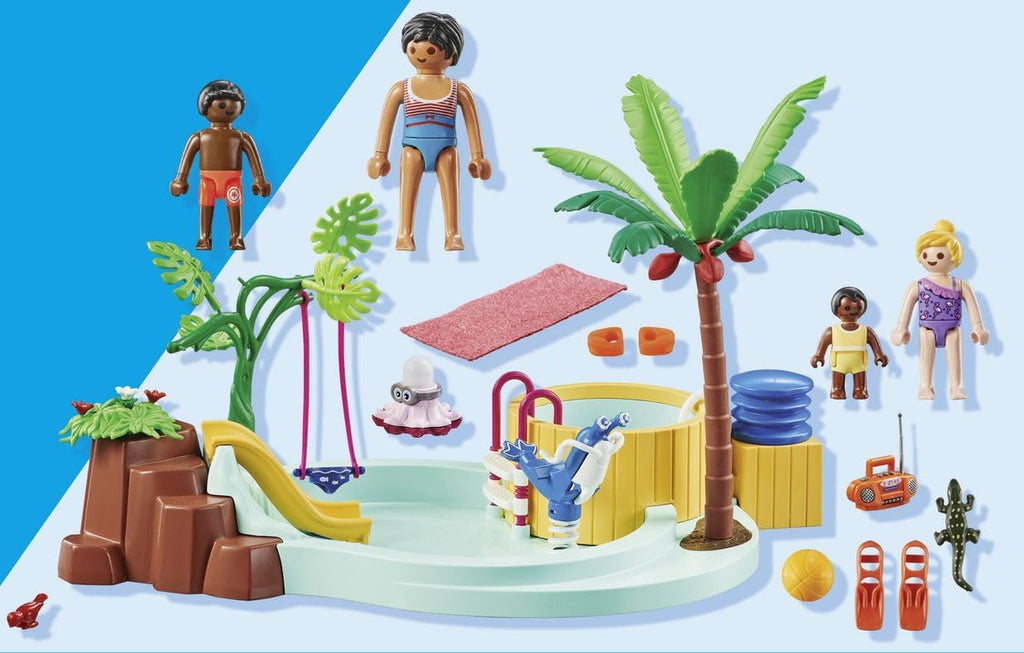 PLAYMOBIL 71529 myLife Promo Pack: Children's pool with whirlpool, Water Fun In The Paddling Pool 4+