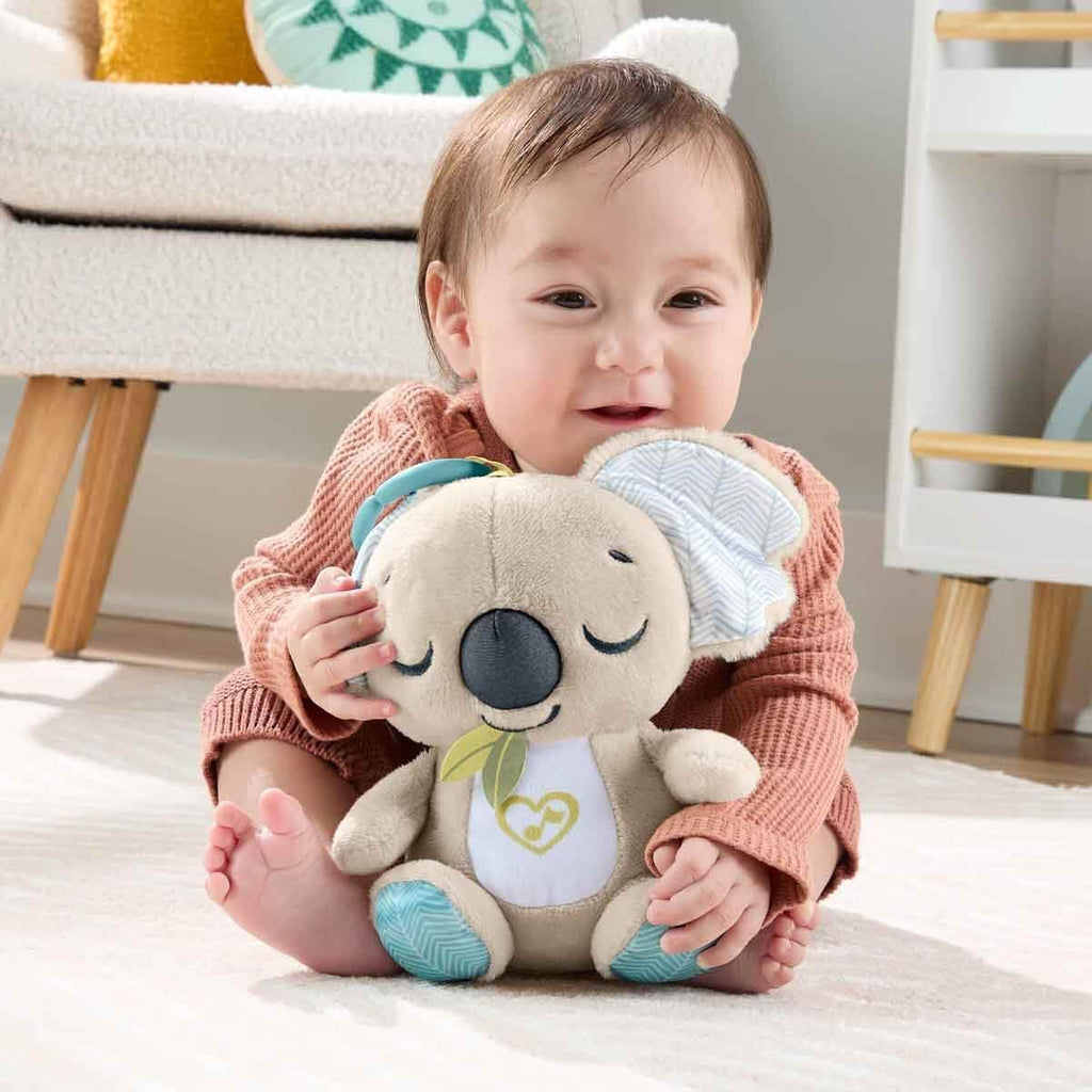 Fisher-Price Baby Toy On-the-Go Koala Soother, Plush Portable Sound Machine with White Noise Music