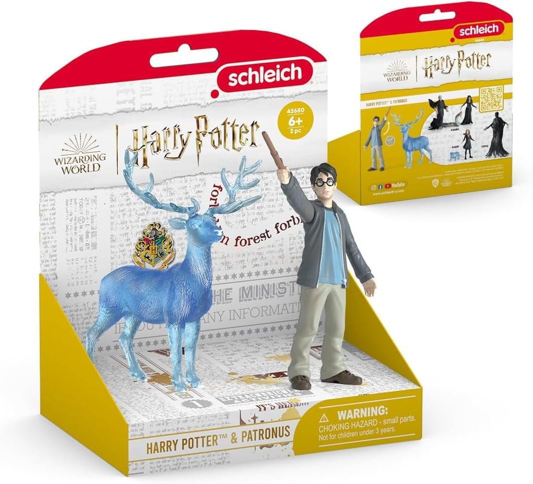 Harry Potter - 2PC Harry Potter and Patronus Stag Figurines - Wizarding World Collectible Figures