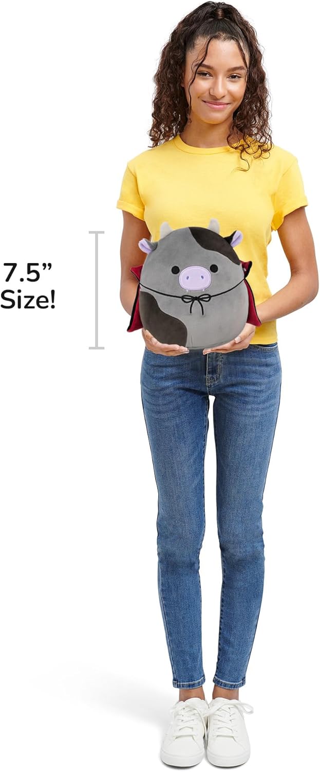Squishmallows Original 7.5-Inch Bridgette the Grey and Black Cow