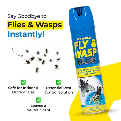 3x Fly And Wasp Killer Spray Kill Insects Midges Mosquito Advance Formula 300ml (3 Pack)