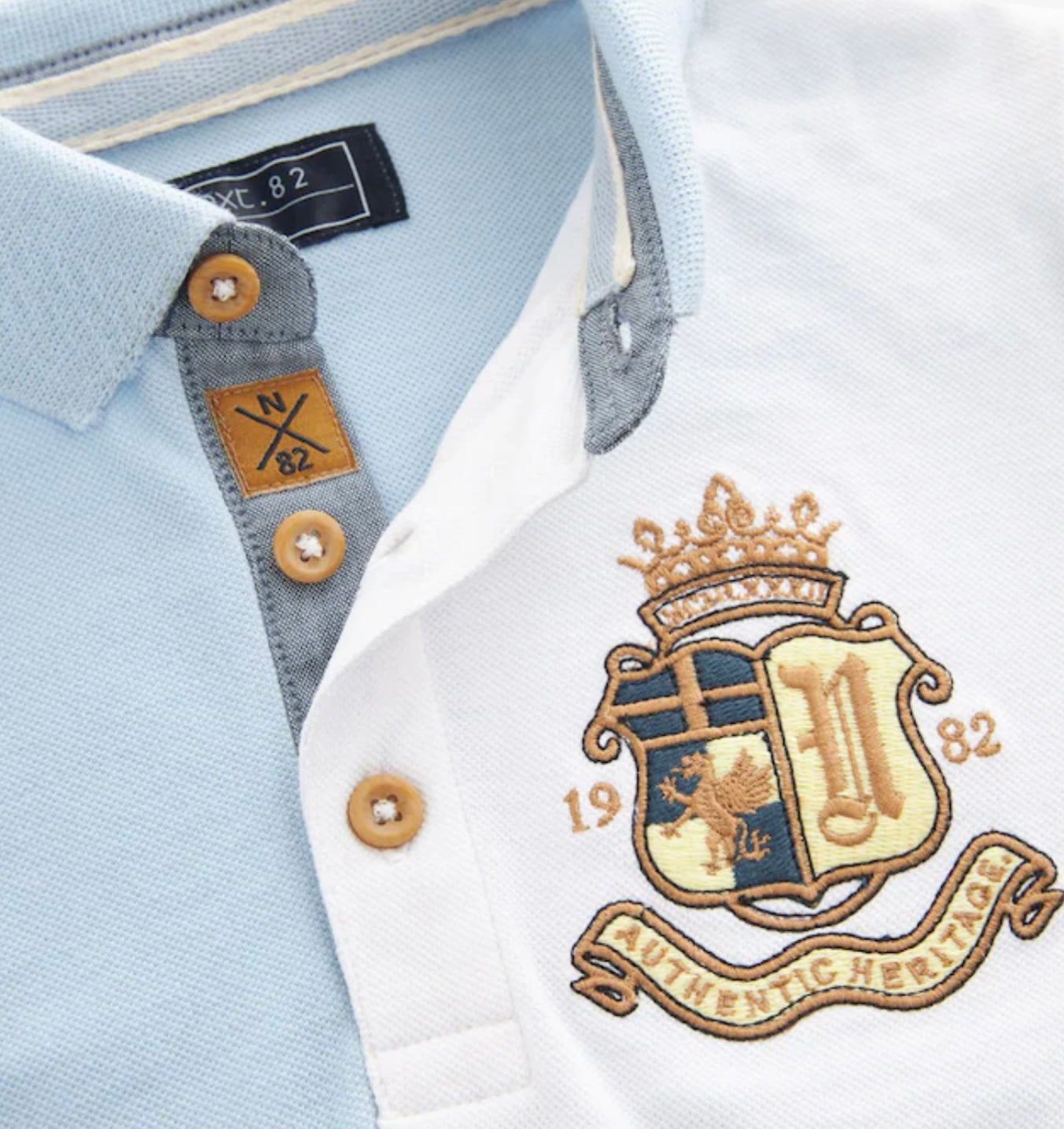 Next Pastel/Blues Short Sleeve Colourblock Polo Shirt Size 3 Years