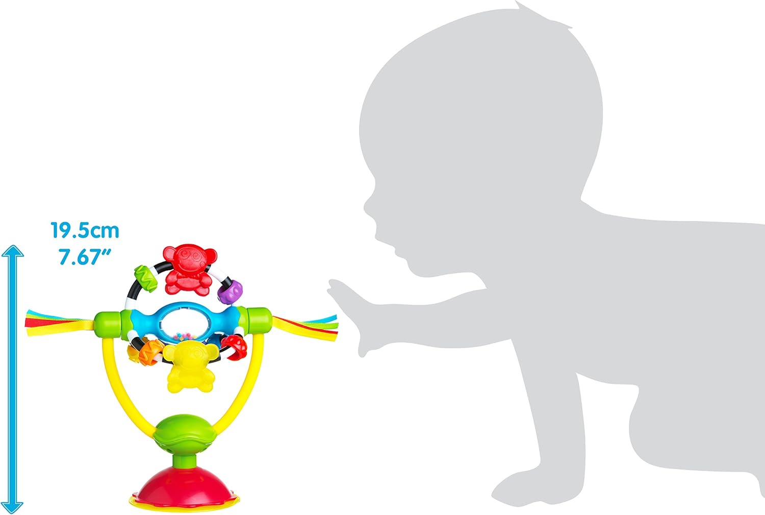 Playgro Baby High Chair Spinning Toy with Rattle and Suction Cup 6m+