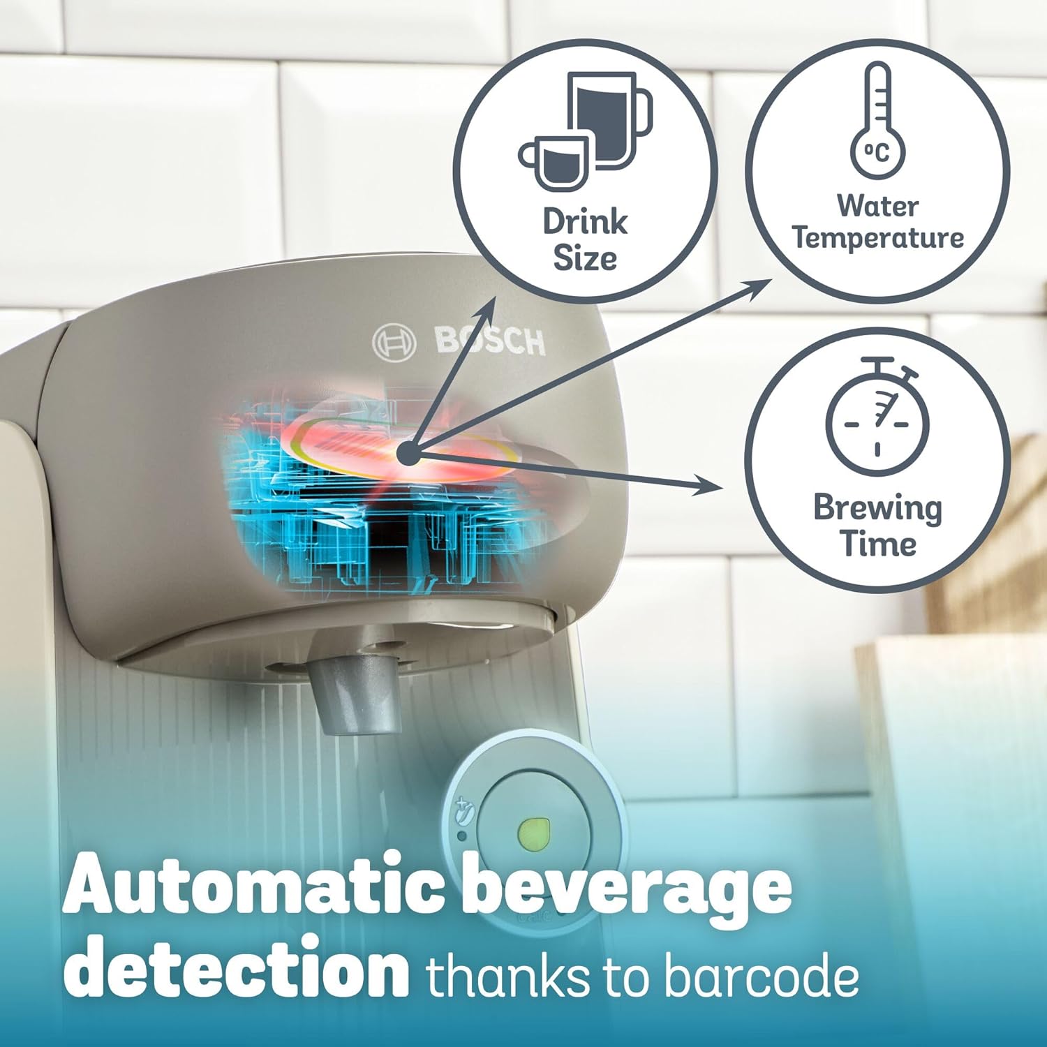 Tassimo by Bosch Finesse Friendly Pod Coffee Machine in Cream