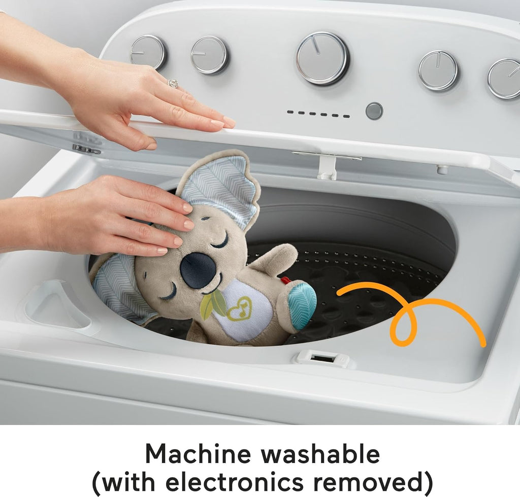 Fisher-Price Baby Toy On-the-Go Koala Soother, Plush Portable Sound Machine with White Noise Music