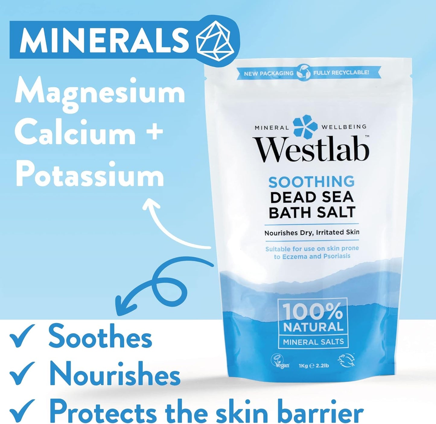 Westlab Pure Mineral Dead Sea Bath Salt 1kg