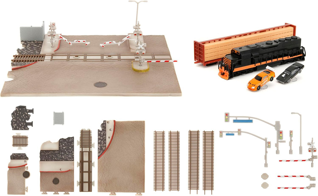 Fast & Furious Final Race Train Nano Scene & 2 1.65" Die-Cast Cars