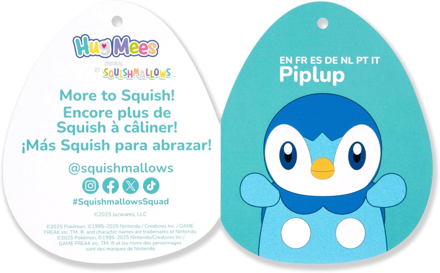 Squishmallows Original 10in Piplup Pokémon Plush