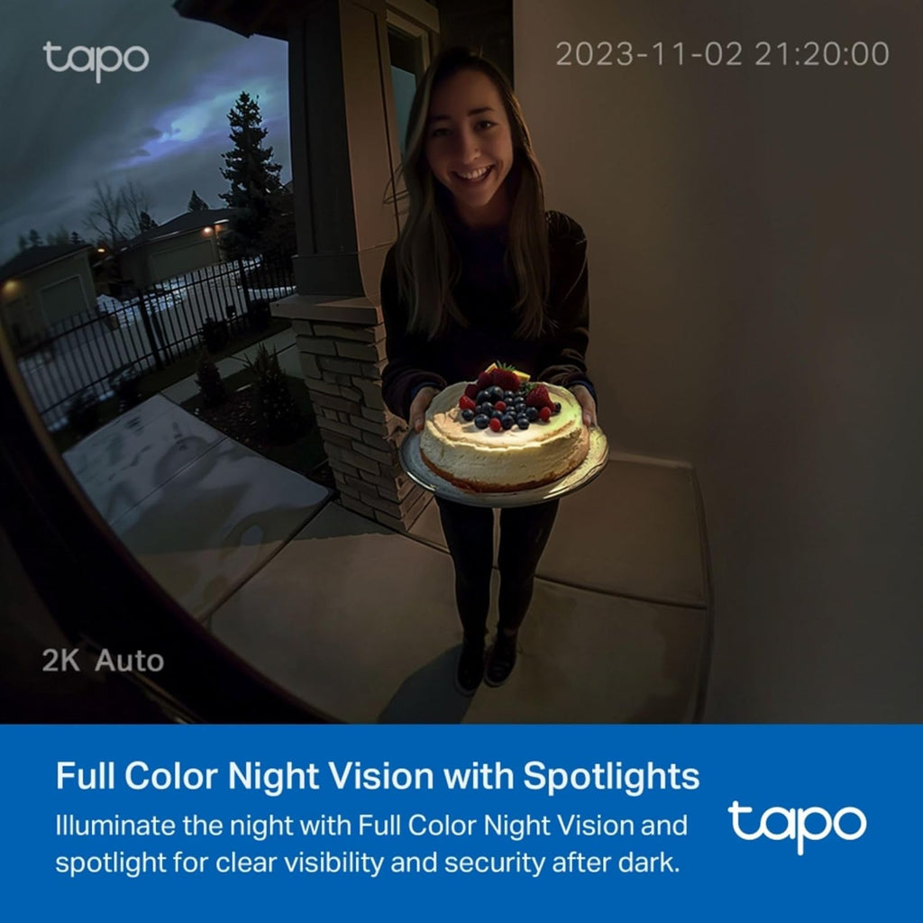 Tapo D210 Doorbell Camera Wireless 2K 3MP Ultra-Clear Doorbell Camera