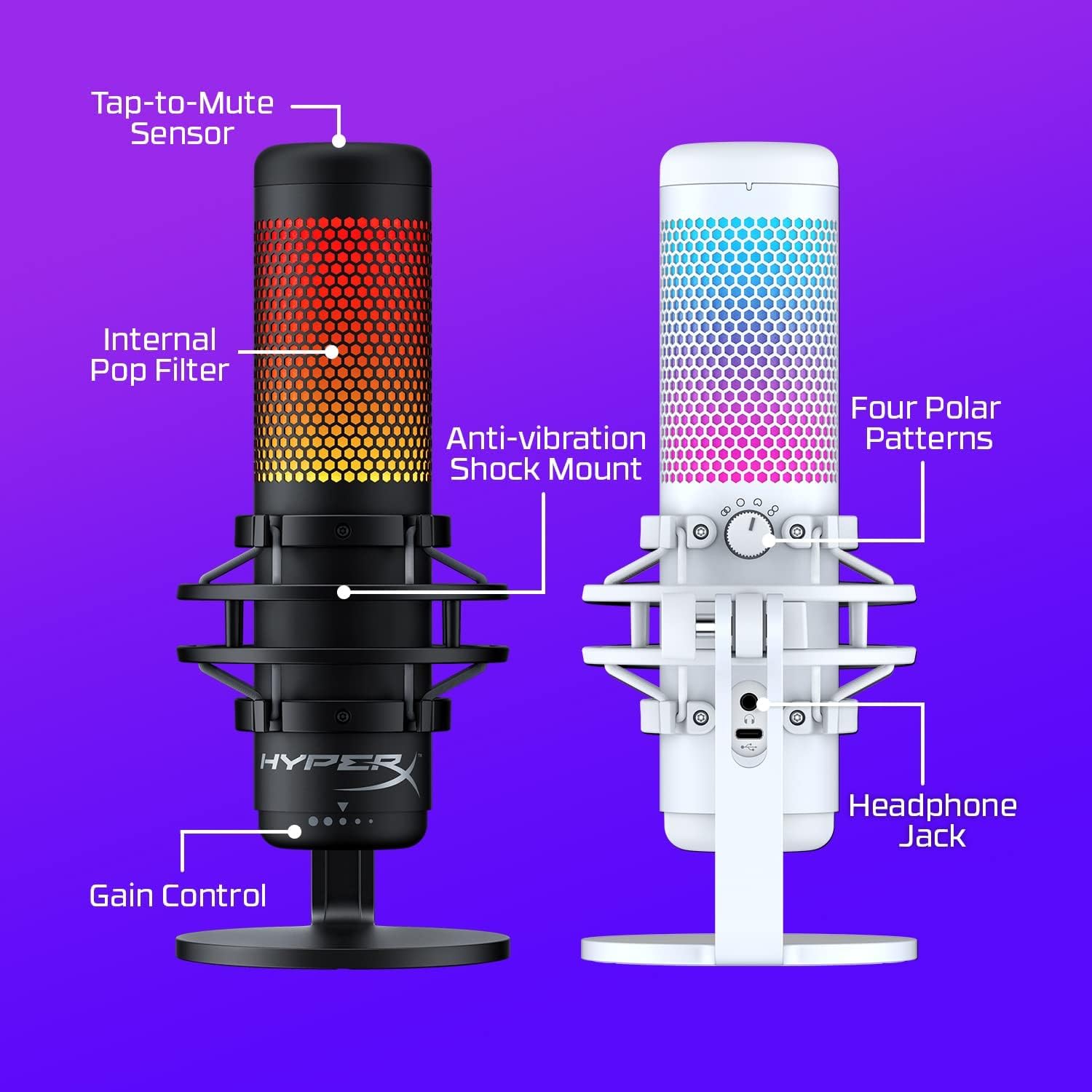HyperX QuadCast S – RGB USB Condenser Microphone