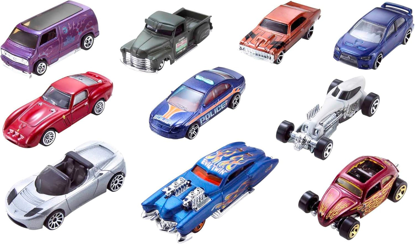 Hot Wheels Toy Cars Set Of 10 (Styles May Vary)