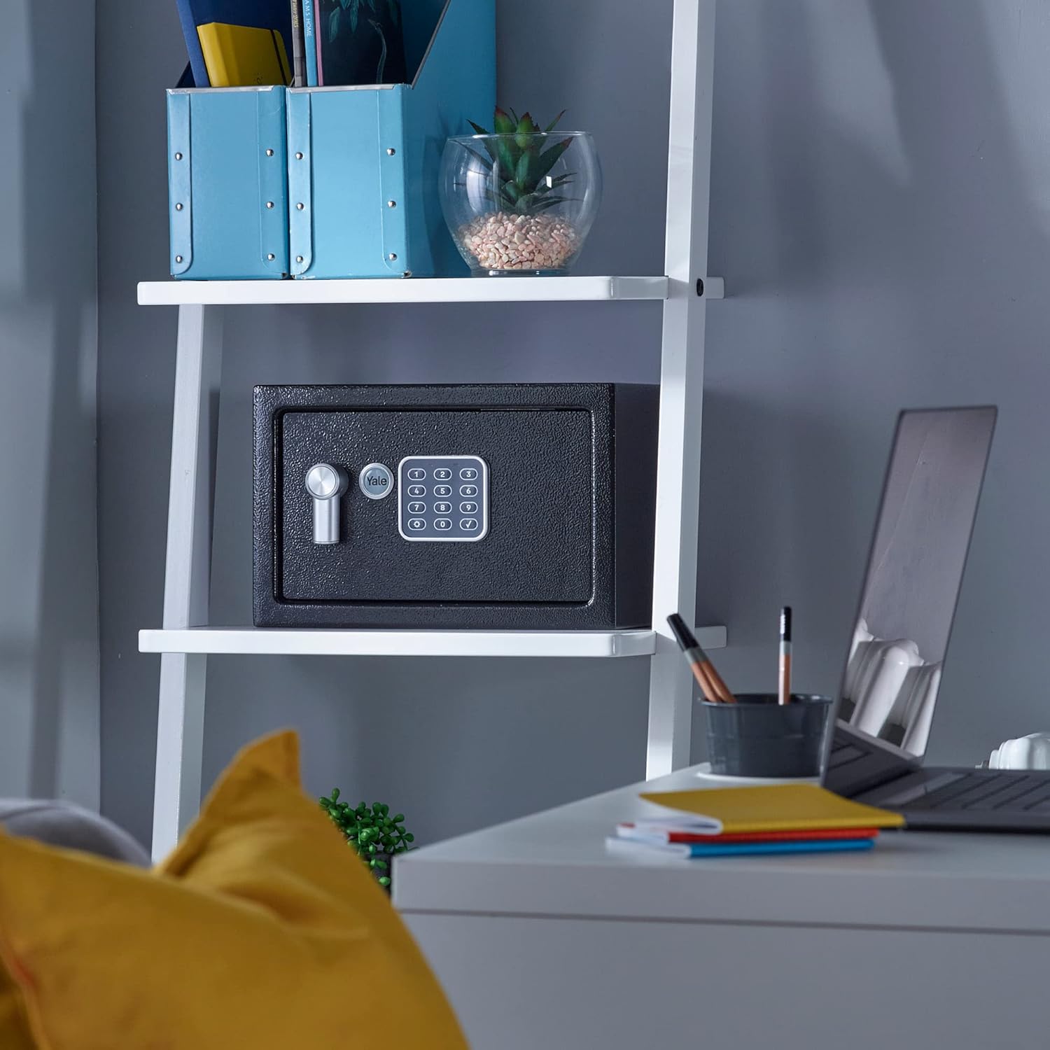 Yale Small Value Safe, Digital Keypad, LED Light Indicators, Steel Locking Bolts, Emergency Override Key