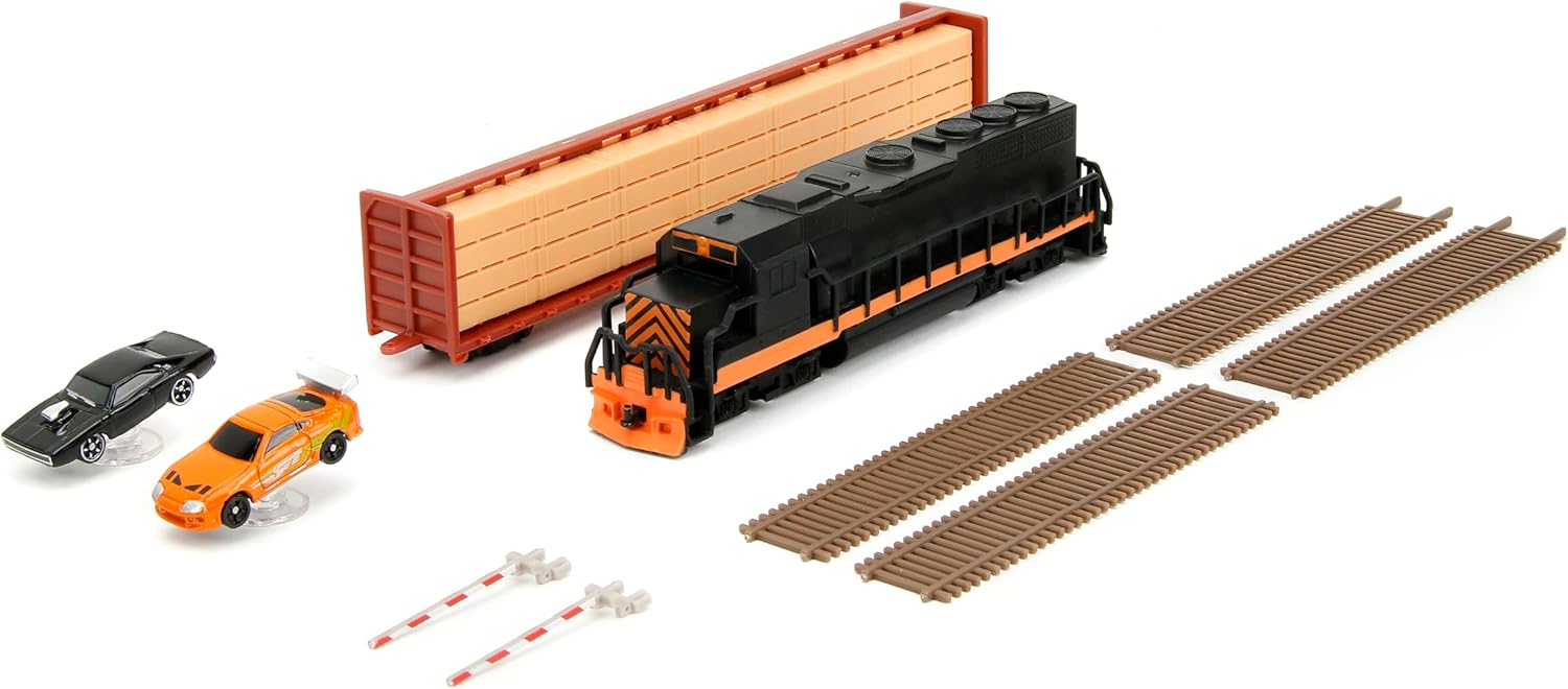Fast & Furious Final Race Train Nano Scene & 2 1.65" Die-Cast Cars