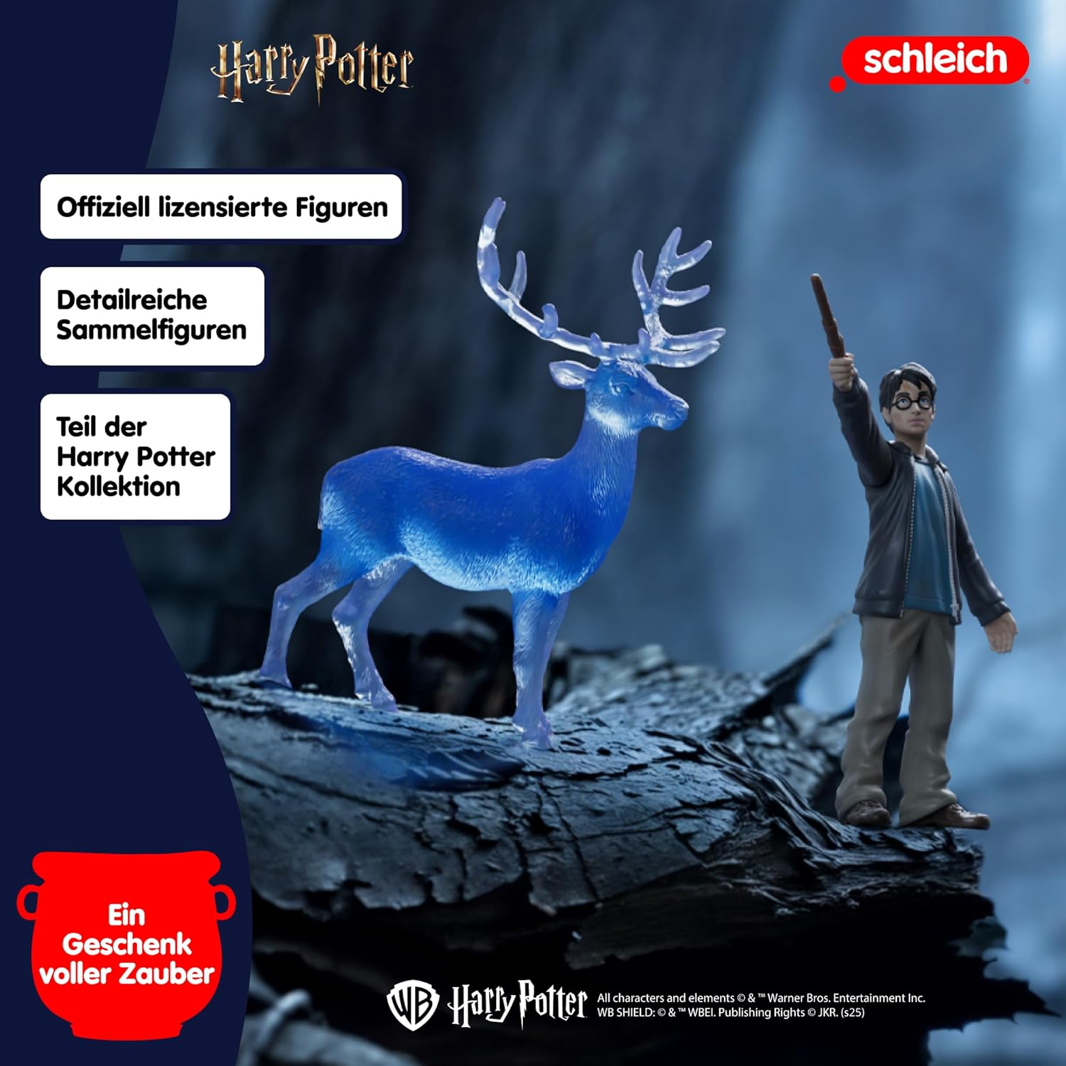 Harry Potter - 2PC Harry Potter and Patronus Stag Figurines - Wizarding World Collectible Figures