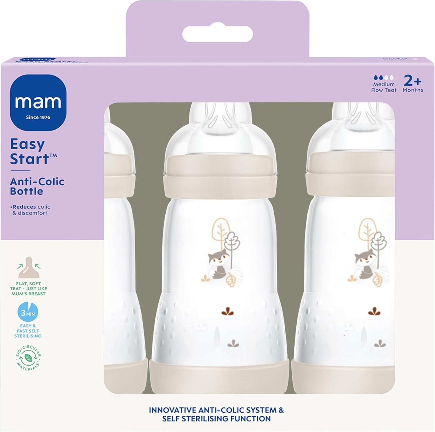 MAM Easy Start Anti-Colic Baby Bottles (3 Pack)