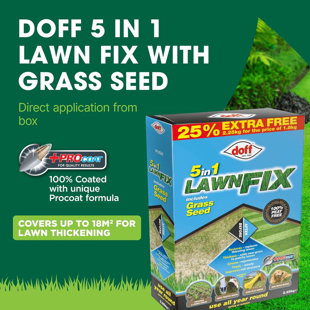 Doff 5 in 1 Lawn Fix & Grass Seed – 2.25kg